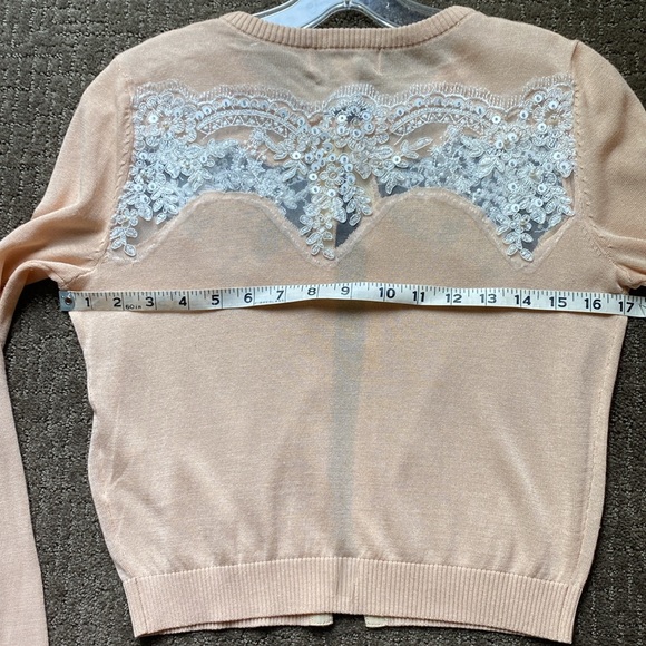 Designer Belle Badgley Mischka XS silk/cotton fine blend sweater. NEW - Picture 8 of 10